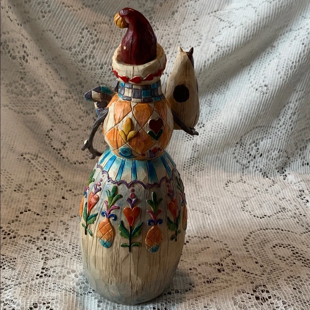 JIM SHORE SNOWMAN CAT WINTER'S FRIEND 112244 HEARTWOOD CREEK FIGURINE 2003